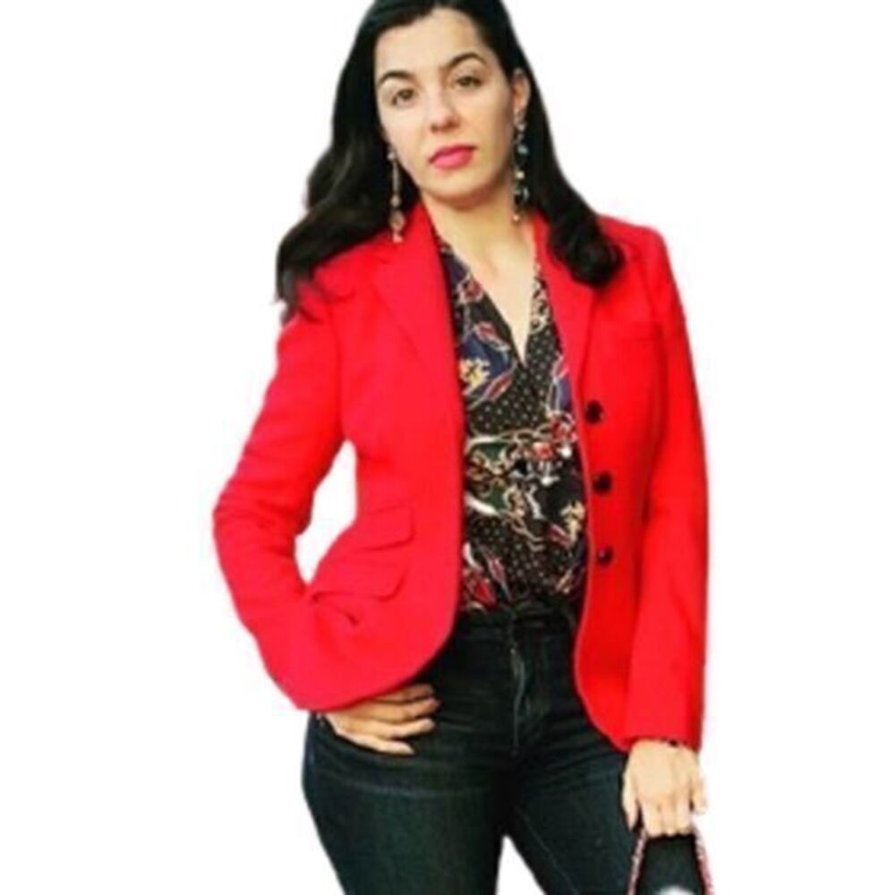 LAUREN RALPH LAUREN Red Wool Blazer US 6